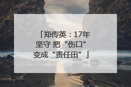 郑传英：17年坚守 把“伤口”变成“责任田”
