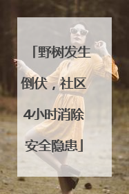野树发生倒伏，社区4小时消除安全隐患