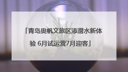 青岛奥帆文旅区添潜水新体验 6月试运营7月迎客