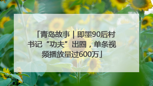 青岛故事｜即墨90后村书记“功夫”出圈，单条视频播放量过600万