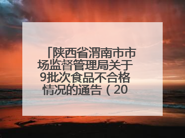 陕西省渭南市市场监督管理局关于9批次食品不合格情况的通告（2025年第9期）