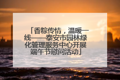 香粽传情，温暖一线——泰安市园林绿化管理服务中心开展端午节慰问活动