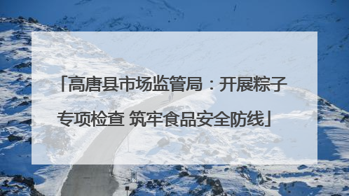 高唐县市场监管局：开展粽子专项检查 筑牢食品安全防线