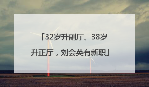 32岁升副厅、38岁升正厅，刘会英有新职