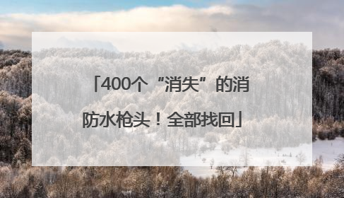 400个“消失”的消防水枪头！全部找回