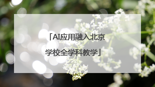AI应用融入北京学校全学科教学